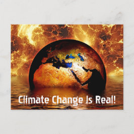 "Der Klimawandel ist real!" & die Erde zu brennen Postkarte