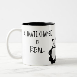 Der Klimawandel ist real, rette unseren Planeten P Zweifarbige Tasse