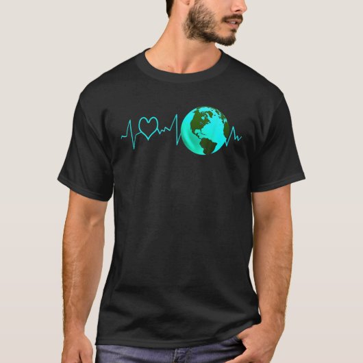 Der Klimawandel Recycelnd Heartbeat am Earth Day T-Shirt (Vorderseite)