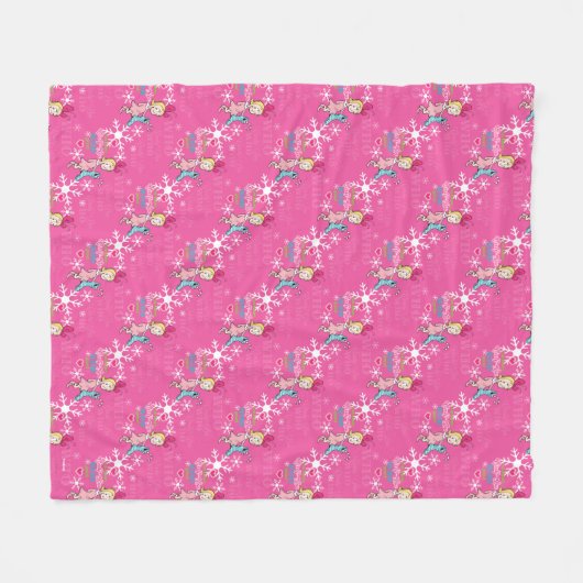 Der Knackpunkt | Cindy-Lou Who Pink Holiday Patter Fleecedecke (Vorderseite (Horizontal))