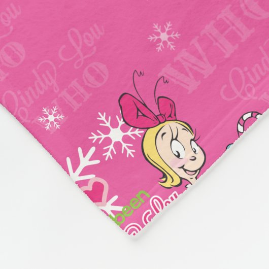 Der Knackpunkt | Cindy-Lou Who Pink Holiday Patter Fleecedecke (Ecke)