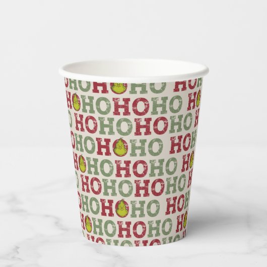 Der Knackpunkt | Ho Ho Ho Muster Pappbecher (Rückseite)