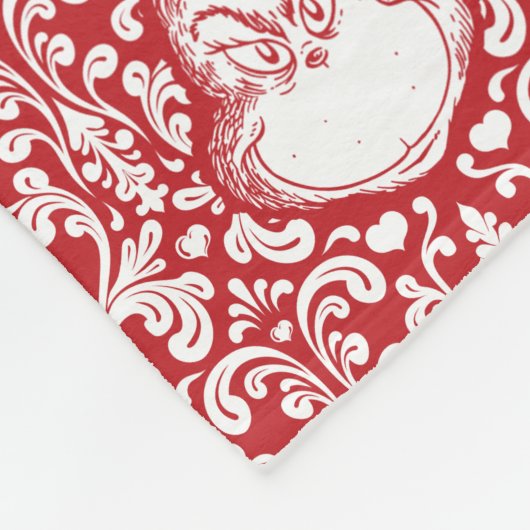 Der Knackpunkt | Red Damask Muster Fleecedecke (Ecke)
