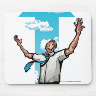 Der kniende Geschäftsmann, Pfeil unterzeichnen Mousepad