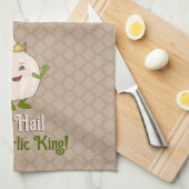 Der Knoblauchkönig in einer Krone - niedlich und l Geschirrtuch (Viertel Falte)