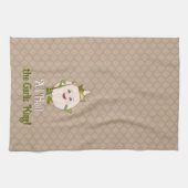 Der Knoblauchkönig in einer Krone - niedlich und l Geschirrtuch (Horizontal)