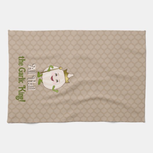 Der Knoblauchkönig in einer Krone - niedlich und l Geschirrtuch (Horizontal)