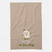 Der Knoblauchkönig in einer Krone - niedlich und l Geschirrtuch (Vertikal)