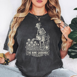 Der Knochen Gärtner Skelett Schädel Blumen Kunst T-Shirt