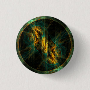 Der Knopf Augen der Abstrakten Jungle-Kunst (rund) Button