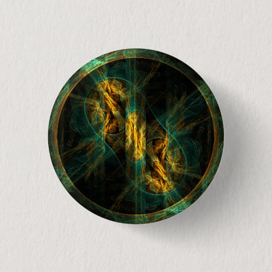Der Knopf Augen der Abstrakten Jungle-Kunst (rund) Button (Vorderseite)