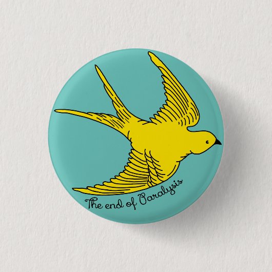 Der Knopf Gelber Gürtel der Lähmung Button (Vorderseite)