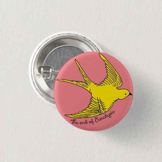 Der Knopf Gelber Gürtel der Lähmung Button (Vorne & Hinten)