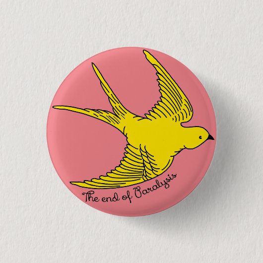 Der Knopf Gelber Gürtel der Lähmung Button (Vorderseite)