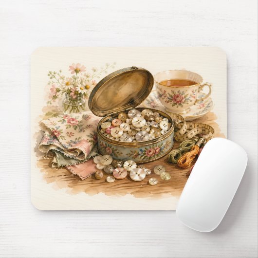Der Knopf-Tin Mousepad (Mit Mouse)