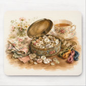 Der Knopf-Tin Mousepad (Vorne)