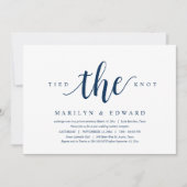 Der Knoten, der moderne Post Hochzeitsfeier Einladung (Vorderseite)