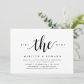 Der Knoten, die moderne Post Hochzeitsfeier Einladung (Stehend Vorderseite)