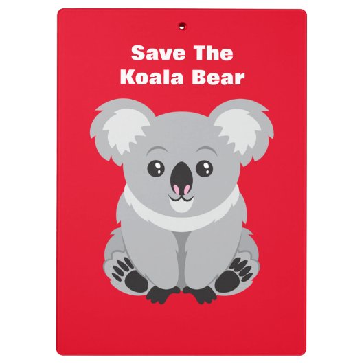 Der Koala-Bär gerettet Klemmbrett (Rückseite)