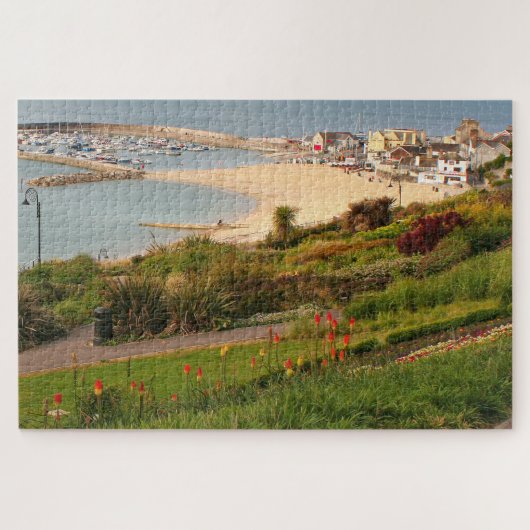 Der Kobb und die Gärten, Lyme Regis, Dorset, Engla Puzzle (Horizontal)