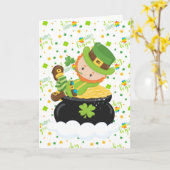 Der Kobold St.-Paddys Karte (Gelbe Blume)