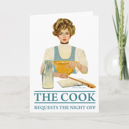 Der Koch bittet um Nachtruhe Einladung (Vorderseite)