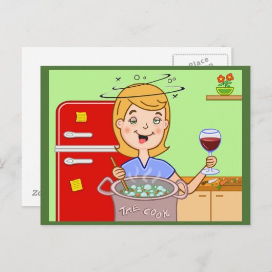 Der Koch Postkarte (Vorne/Hinten)