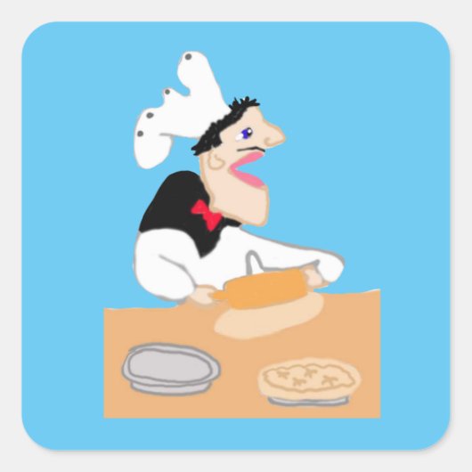 Der Koch Quadratischer Aufkleber (Vorderseite)