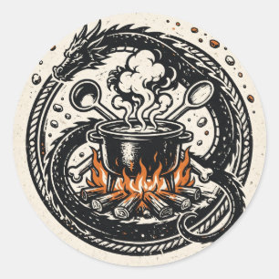 Der Koch und der Drache Aufkleber — Pulp Emblem