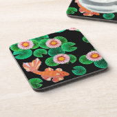 Der Koi-Papierteich Getränkeuntersetzer (Linke Seite)