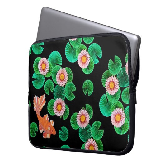 Der Koi-Papierteich Laptopschutzhülle (Vorderseite Links)