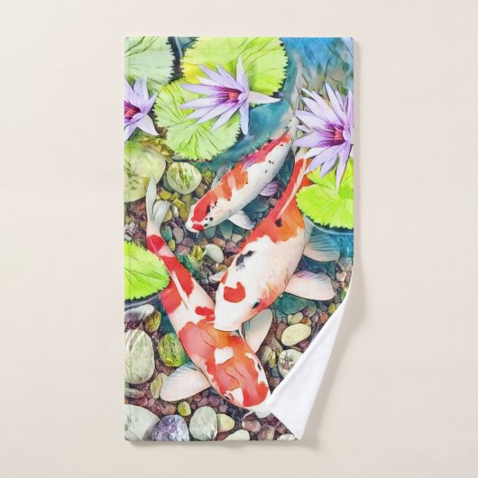Der Koi-Teich Badhandtuch Set (Handtuch)