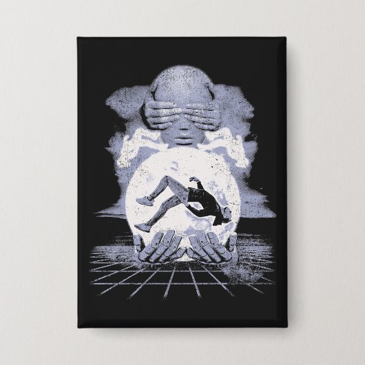 Der Kollaps - Techno-Dystopian Streetwear Design Button (Vorderseite)