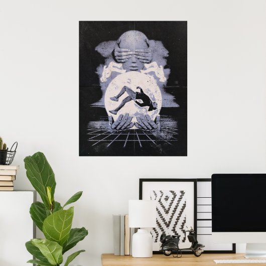 Der Kollaps - Techno-Dystopian Streetwear Design Poster (Heimbüro)