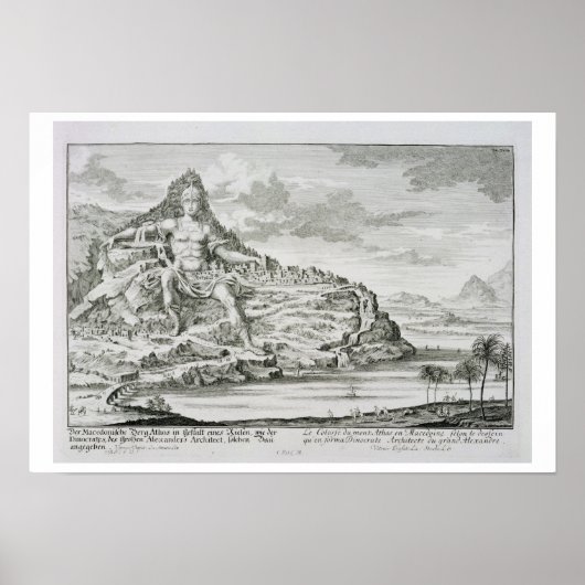 Der Koloss des Berges Athos, Mazedonien, ein Desig Poster (Vorne)