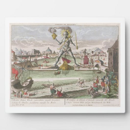 Der Koloss von Rhodos, zweites Wunder der Welt Fotoplatte (Vorderseite)