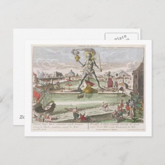 Der Koloss von Rhodos, zweites Wunder der Welt Postkarte (Vorne/Hinten)