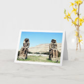 Der Kolossi von Memnon, Luxor, Ägypten Karte (Gelbe Blume)