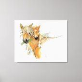 Der Komfort von Mutter, Liebe, Pferd und Foal Leinwanddruck (Vorderseite)