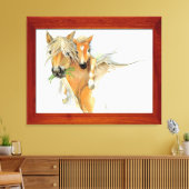 Der Komfort von Mutter, Liebe, Pferd und Foal Leinwanddruck (Insitu (Wohnzimmer))