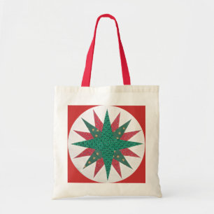 Der Kompass Quilt Square von Green und Red Mariner Tragetasche