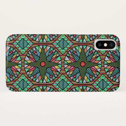 Der Kompass-Steppdecken-Muster des bunten Case-Mate iPhone Hülle (Rückseite (Horizontal))