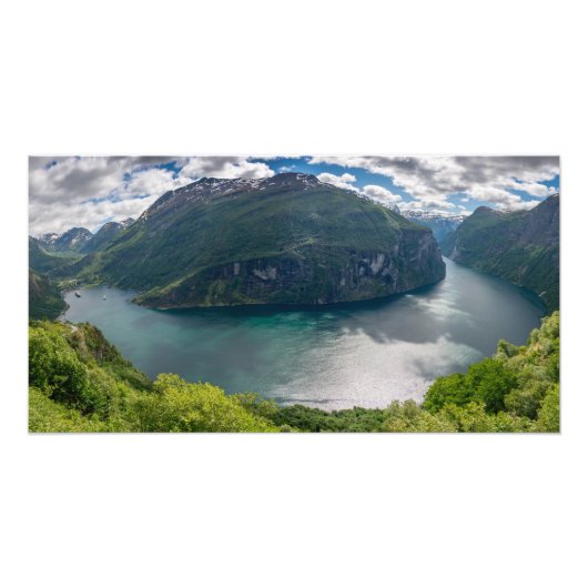 Der komplette Geirangerfjord im Panoramabruck Fotodruck (Vorne)
