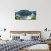Der komplette Geirangerfjord in der Panorama-Leinw Leinwanddruck (Insitu (Schlafzimmer))