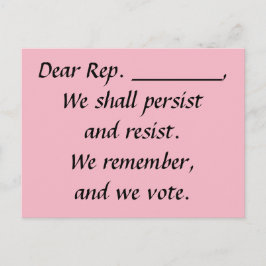 Der Kongress hält sich zurück Gedächtnis Abstimmun Postkarte