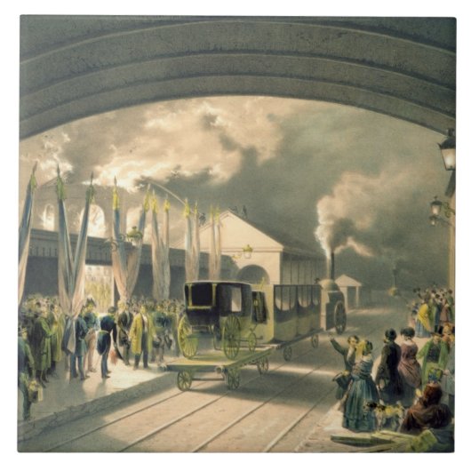 Der König an der neuen Querstation (litho) Fliese (Vorderseite)