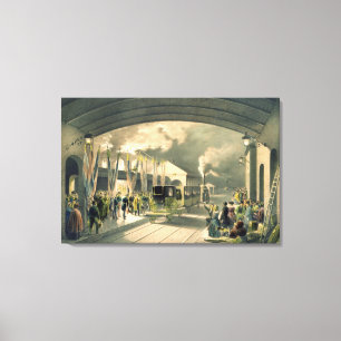 Der König an der neuen Querstation (litho) Leinwanddruck