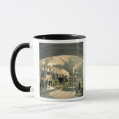 Der König an der neuen Querstation (litho) Tasse (Links)