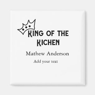 Der König der Küche fügt den Namen Koch Bäckerei K Magnet