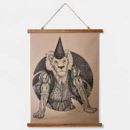 Der König der Löwen Wandteppich Mit Holzrahmen